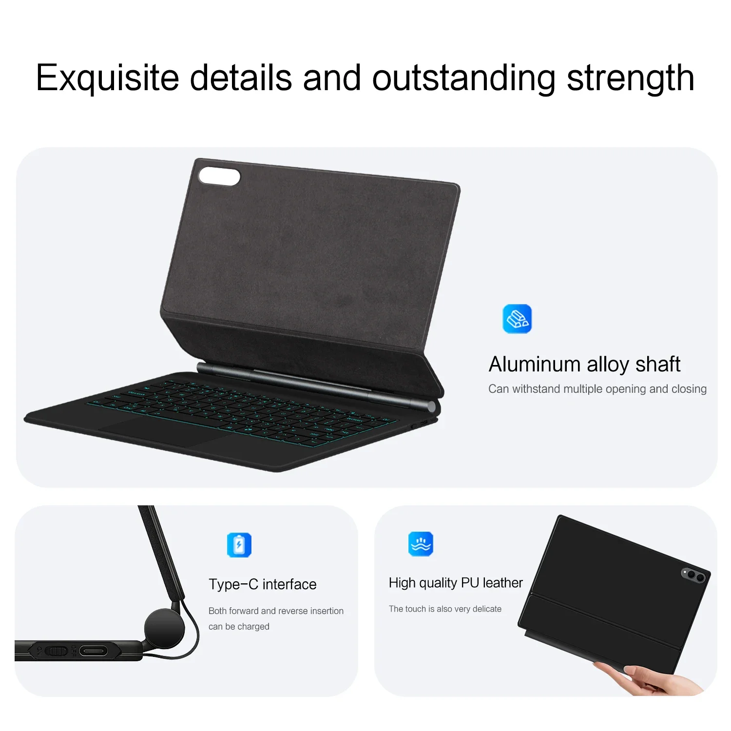 حافظة لوحة المفاتيح السحرية بإضاءة خلفية لهاتف سامسونج جالاكسي تاب S11 الترا 14.6 " 2025 SM-X930 SM-X936B غطاء ذكي للكمبيوتر اللوحي متعدد اللمس