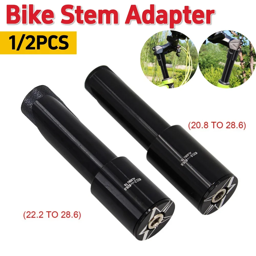 Adaptador de vástago de bicicleta Quill to Ahead, 1/2 Uds., 22,2mm/20,8mm a 1 1/8 pulgadas, adaptador de extensión de horquilla de aleación de aluminio, accesorios para bicicleta