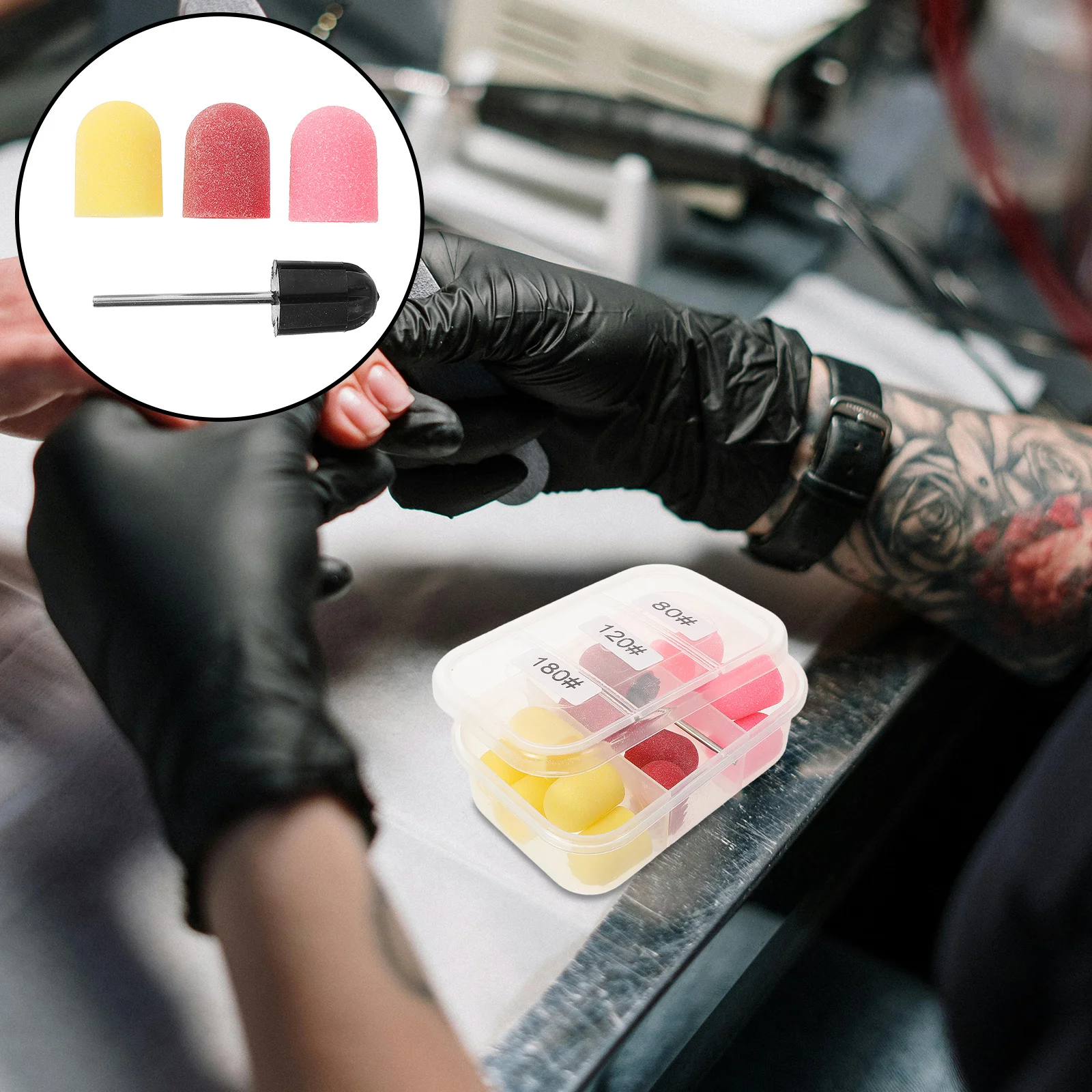 Końcówki szlifierskie do paznokci 13 mm, drobnoziarniste, do frezarki do paznokci, manicure, pedicure, pielęgnacji stóp, głowice szlifierskie, frezarka do paznokci.