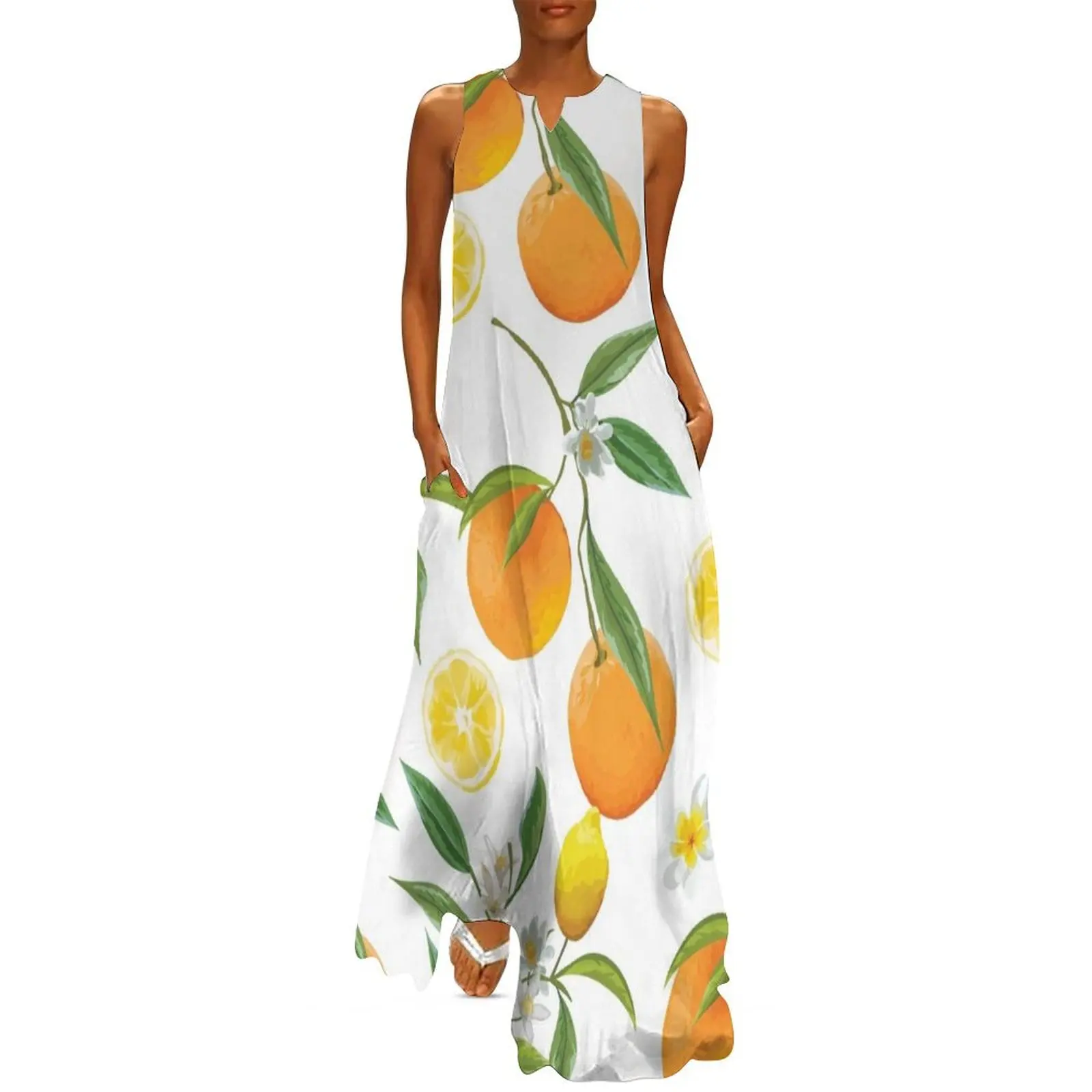 

Lemons and oranges Long Dress women party dresses Long dress Dress
