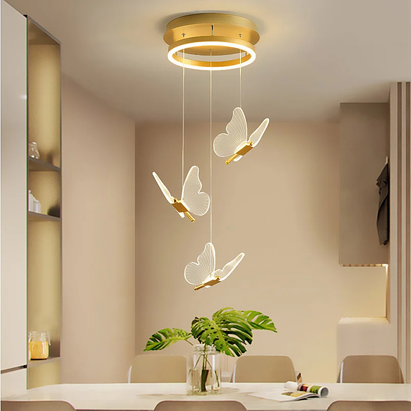 Nordic Butterfly Luxury Chandeliers Pendant Lights Indoor Lighting Light Fixture Adjustable for Living Room Bedroom