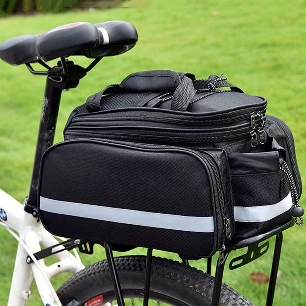 Bicycle Carrier Bag MTB Bike Rack Bag Trunk Pannier Cycling Multifunctional Large Capacity Travel Bag With Rain Cover