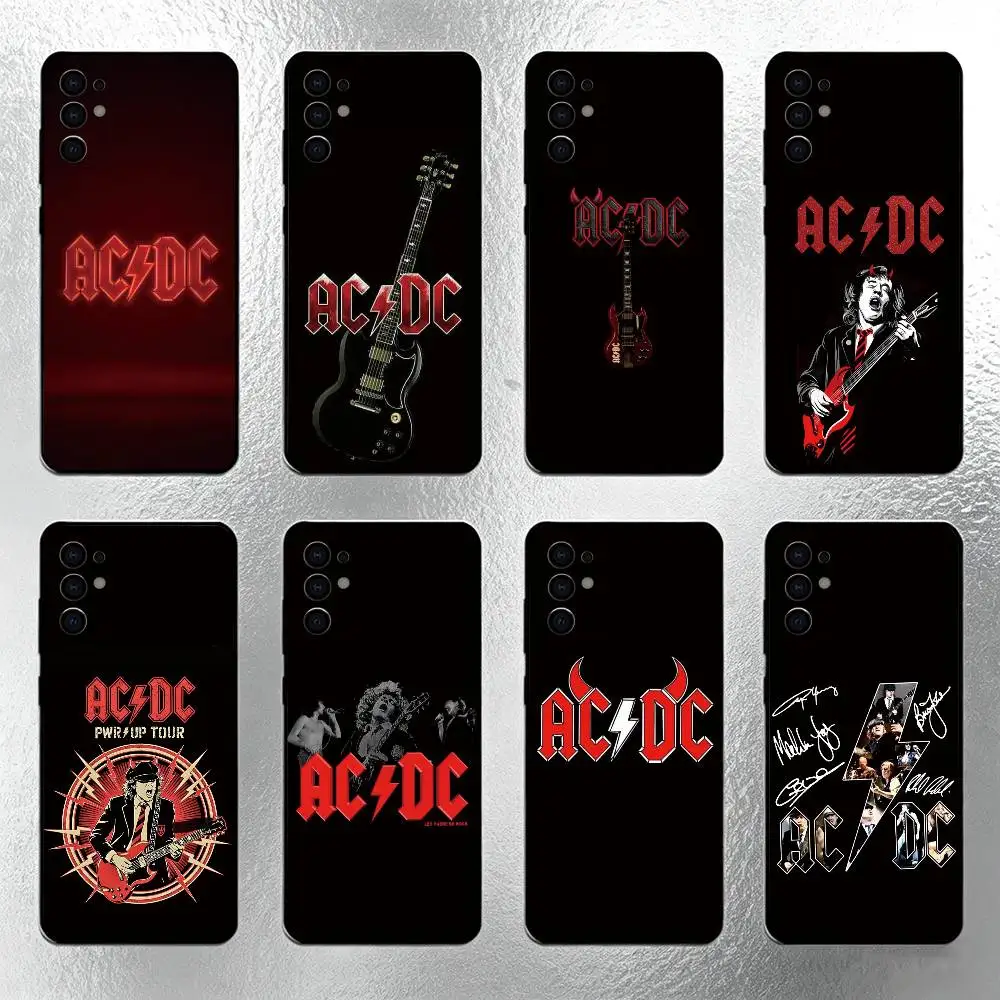 Classic Rock Band ACDC Phone Case For Samsung S25,S24,S21,S22,S23,S30,Ultra,S20,Plus,Fe,Lite,Note,10,Black Cover