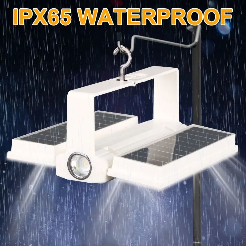 Solar Power LED Camping Lamp 90 Folding Portable Flashlight Lantern Outdoor Hiking Adventure Fishing Emergency Tent Light