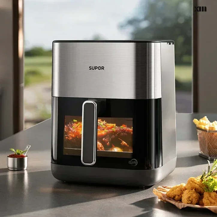 Far Infrared Visible Light Multifunction Intelligent Dual Heat Source Air Fryer 6L Large Capacity Oil-Free Air Fryer