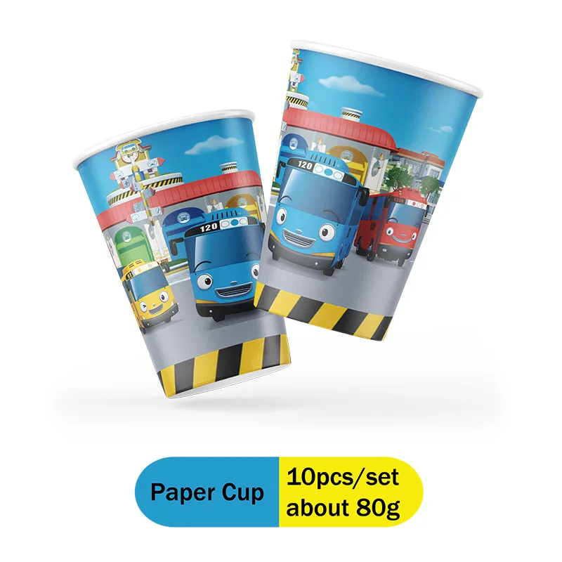 Tayo the Little Bus Supplies Birthday Tableware Set Tablecloth Napkins Birthday Party Tablecloth Plates Cups Decor Kids Favors