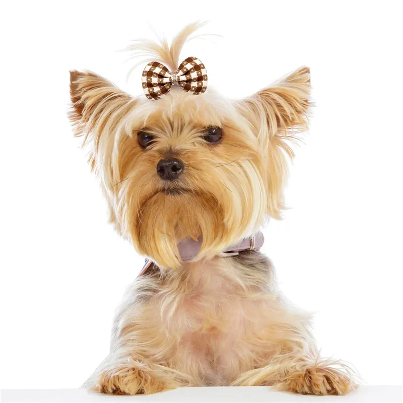 Cute Pet Dog Hair Clips Puppy Solid Color Bow Hairpin Pet Cat Dog Hairpin Boutique Pet Bow Hair Accessories Multicolor