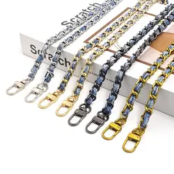 120cm Adjustable Metal Aluminum Bag Chain Replacement Parts Accessories for Braided Denim Shoulder Crossbody Handbag strap
