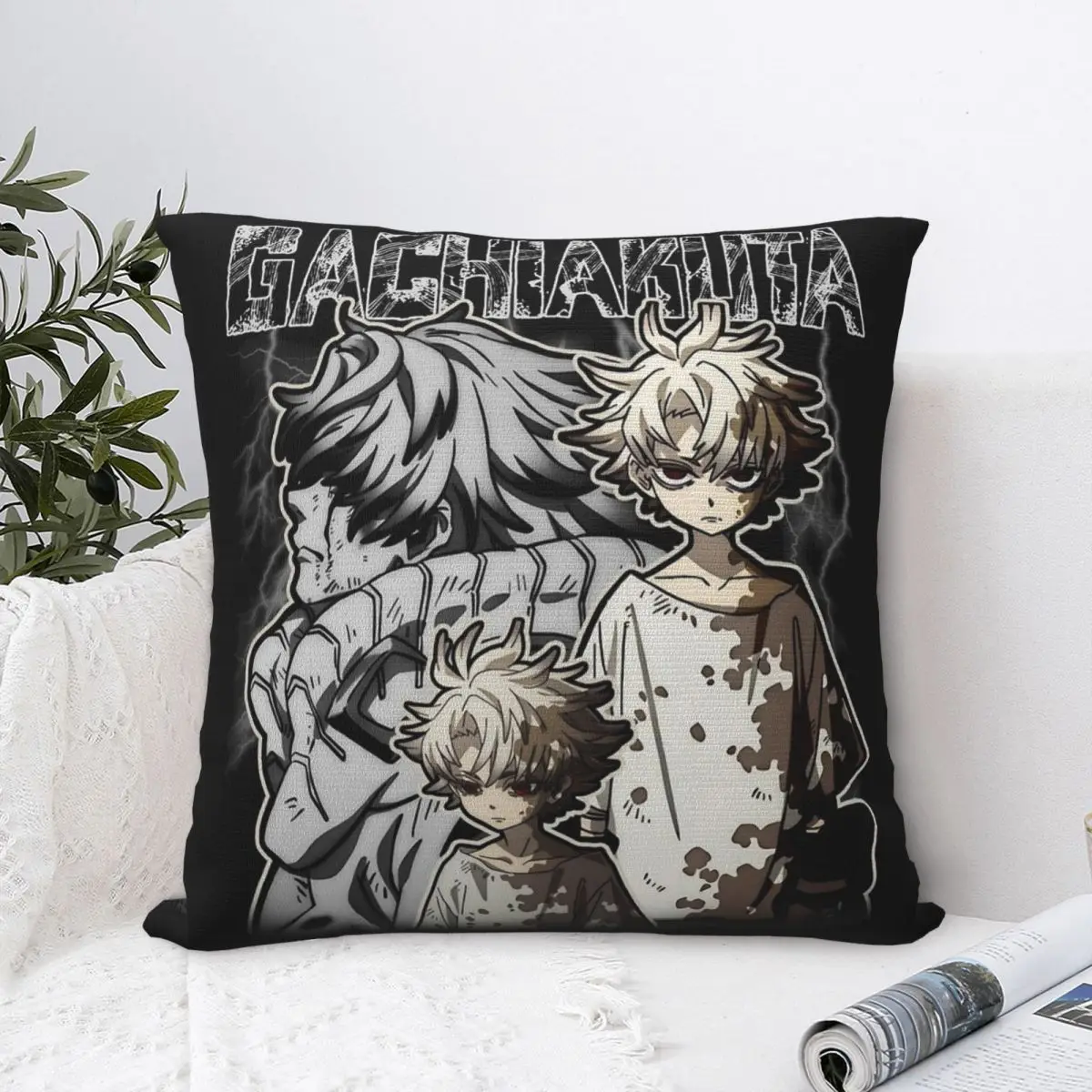 Gachiakuta Action Anime Rudo Pillowcase Printed Polyester Cushion Cover Decor Throw Pillow Case Cover Bed Zippered 18''