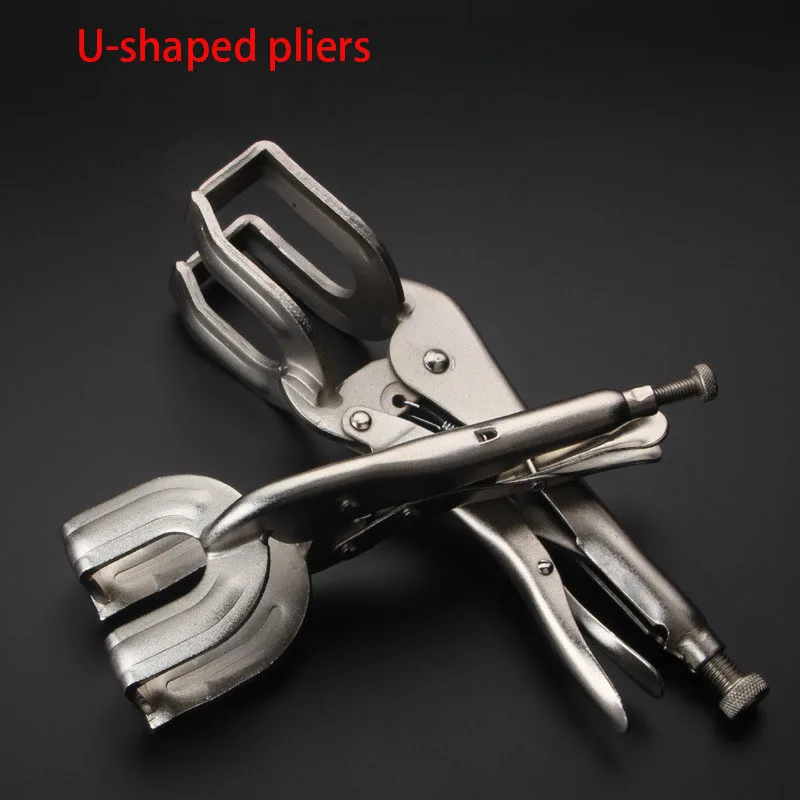 

9 inch Metal Pipe Welding Butt Pliers U-shaped Welding Pliers Adjustable Grip Vise Locking Jaw Pliers Fixed Clamp Toolls