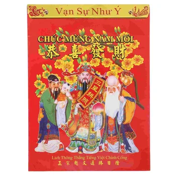 Wietnamski ręcznie szatkowany kalendarz ścienny Planer tygodniowy Miesięczny chiński księżycowy Jedna strona dziennie Wiszący rok