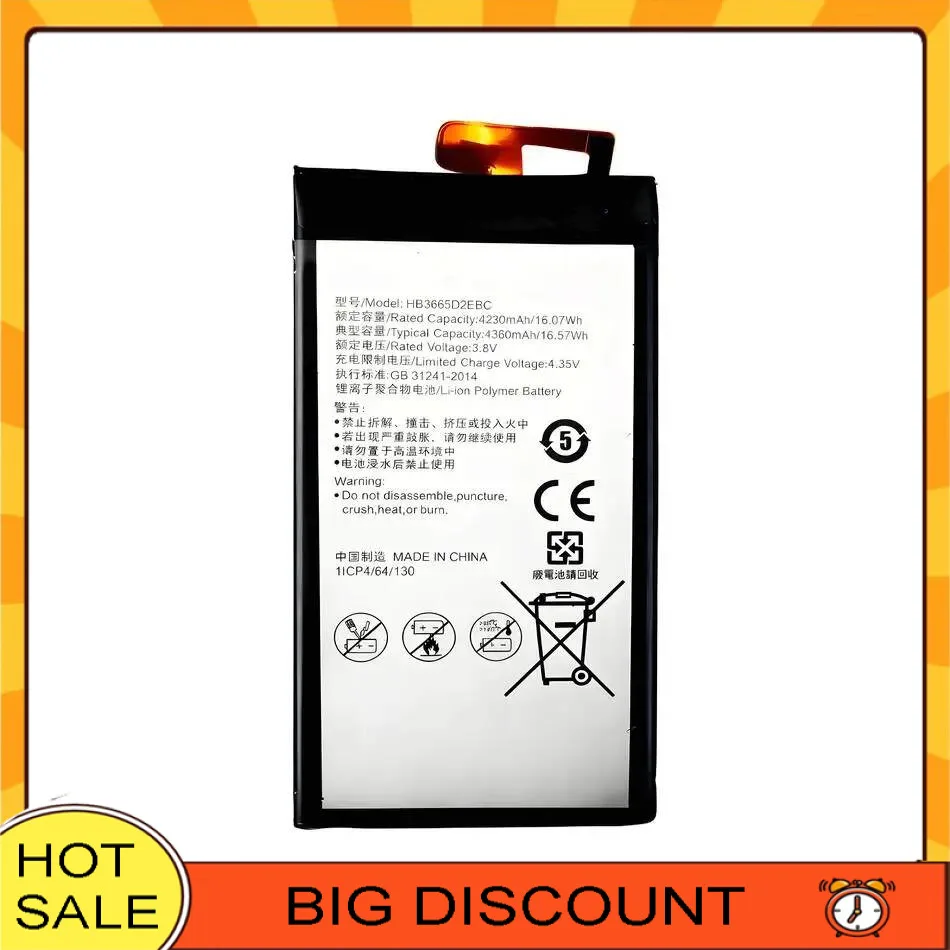 

Mobile Phone Battery Fast Charging For Huawei Ascend P8 Max 4G W0E13 T20 Safe HB3665D2EBC 4230Mah