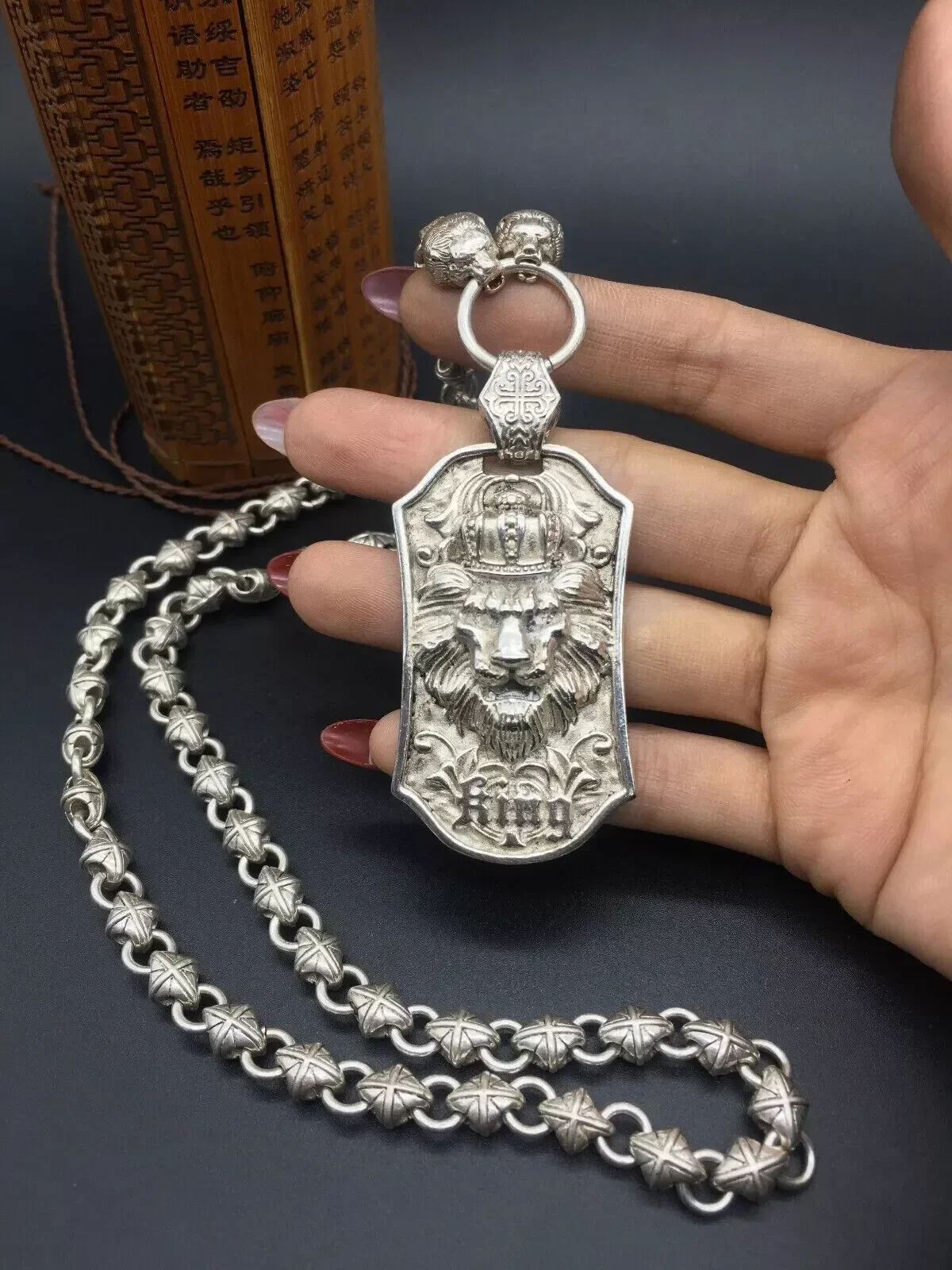 

Rare Chinese Miao Tibetan silver handmade necklace jewelry noble gift