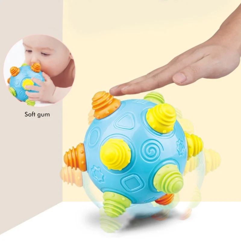 Piłka do gry z zębami trzonowymi, elastyczna piłka, piłka muzyczna, piłka do tańczenia dla niemowląt, zabawka edukacyjna na urodziny, Halloween, Nowy Rok, prezent na Boże Narodzenie