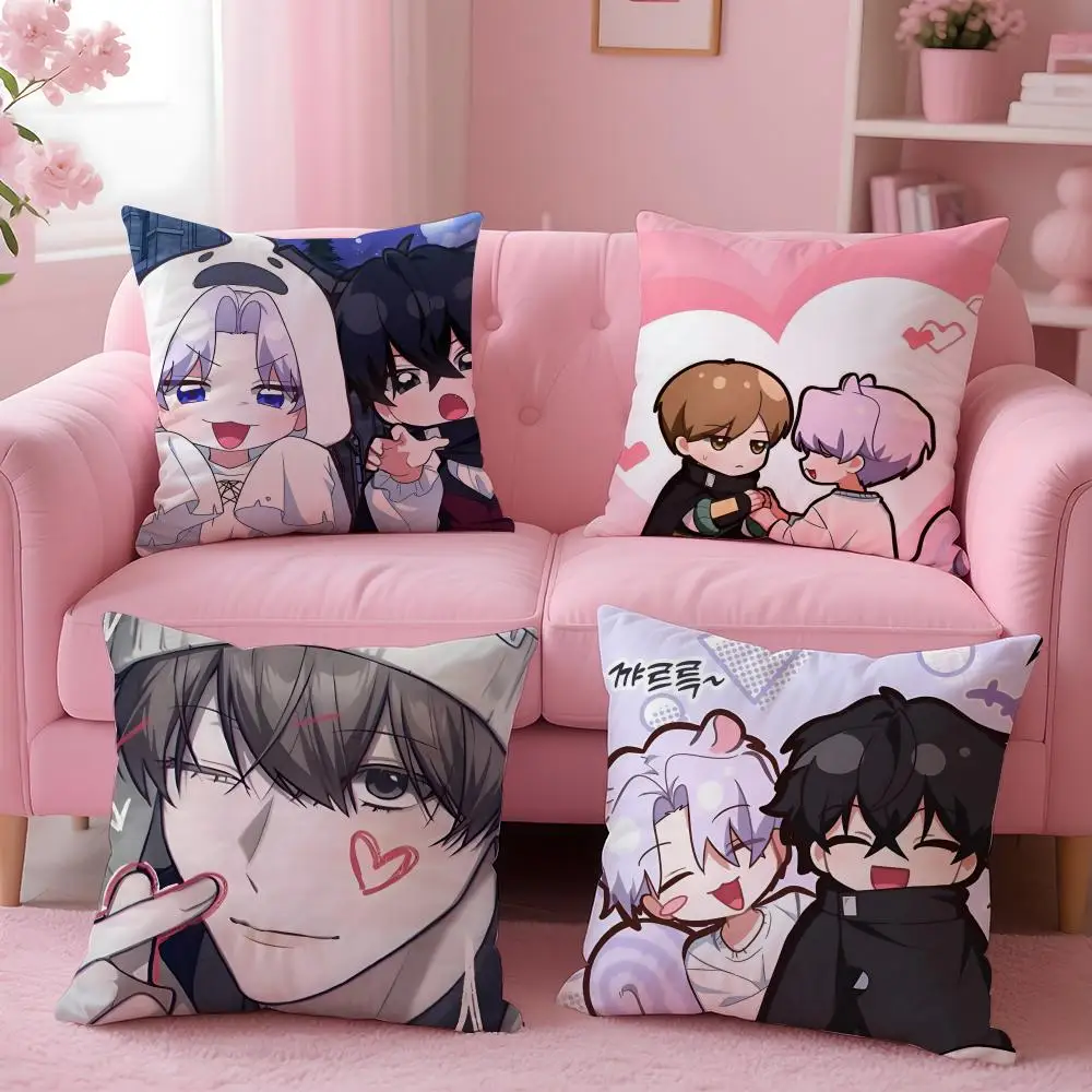 Romantic BL Japanese Anime V-Virtual Strangers Cushion Cover Pillow Case Soft Skin Friendly Fabric & Concealed Zipper