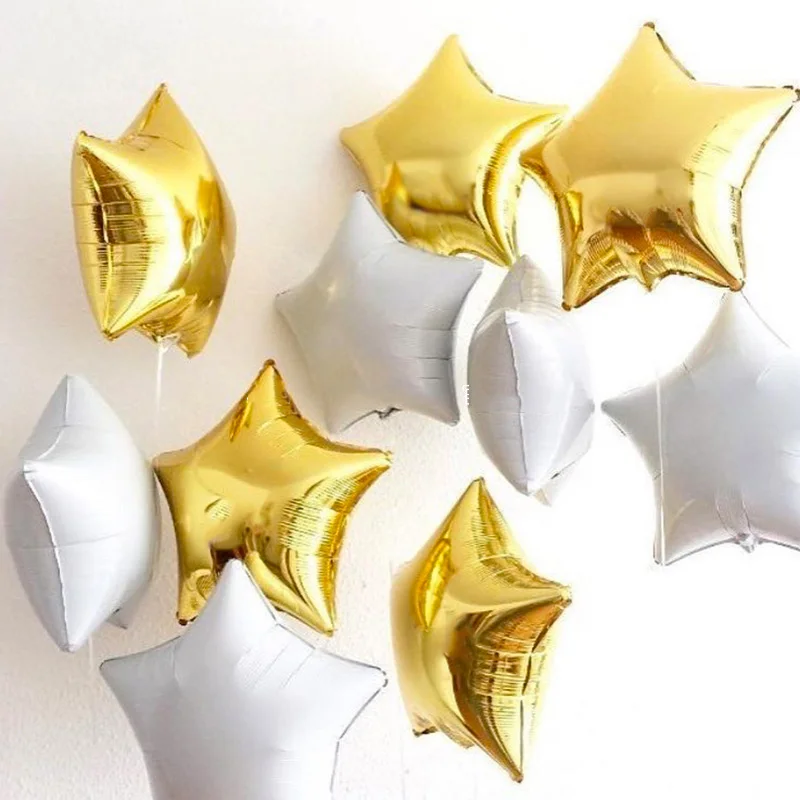 10 Stück 10 Zoll Roségold Silber Folien-Sternballons Geburtstag Hochzeit Weihnachten Party Dekoration Baby-Shower Zubehör Kinder Globos – Detail 3
