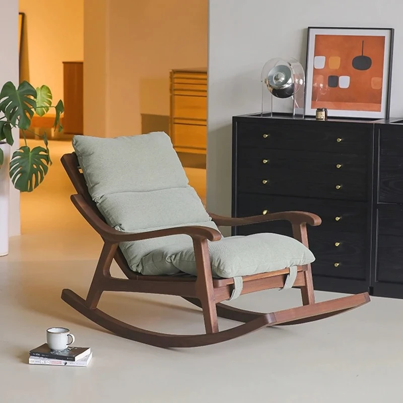 

Italian minimalist solid wood lunch break reclining chair sofa chair leisure