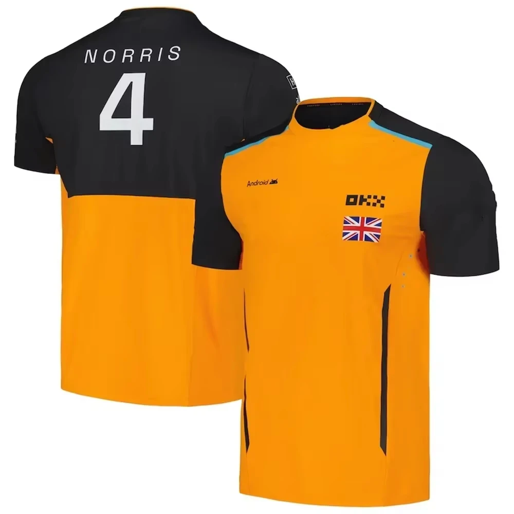 2025 nouveau 4-81 F1 course Lando Norris T-shirt vêtements de course Sports de plein air adultes et femmes vêtements d'entraînement manches courtes t-shirts hauts