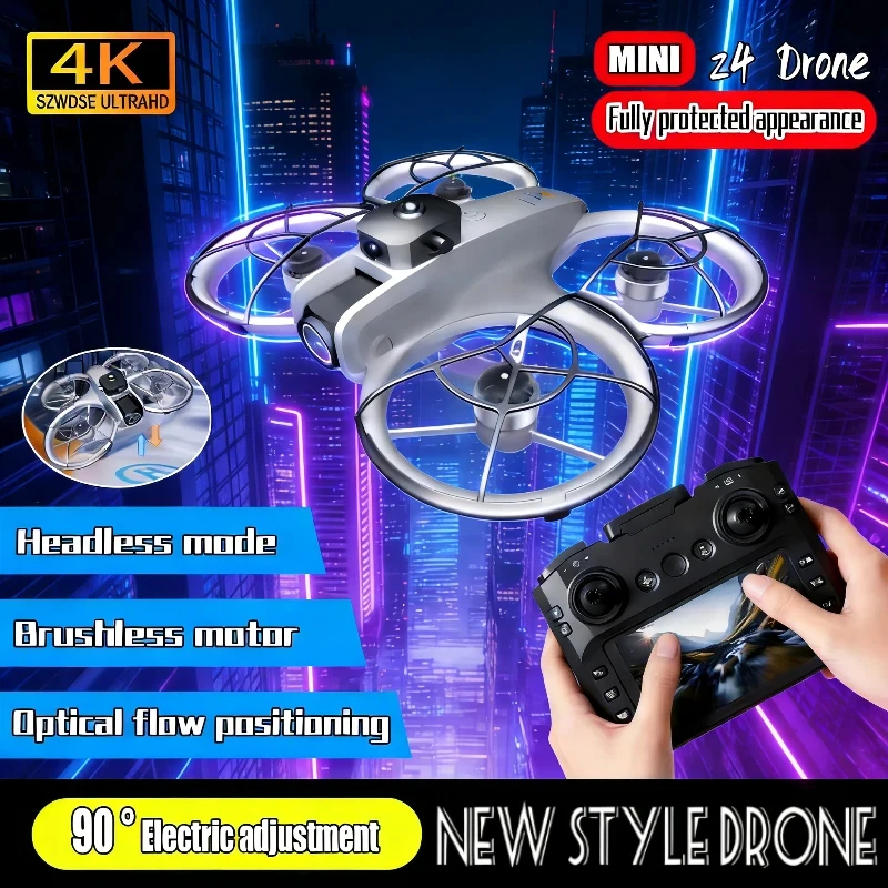 Z4 Mini Drone 4K HD Camera Brushless Motor Optical Flow Positioning Large Screen RC Quadcopter for Adult Kid Aerial Photography