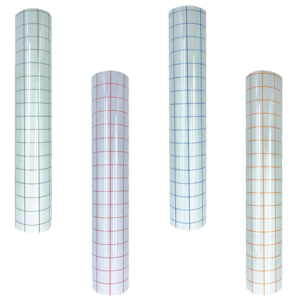

4 Sheets Positioning Transfer Tape Medium Adhesiveness Grid Self Adhesive Vinyl Application Tape DIY Transfer Film Automobile