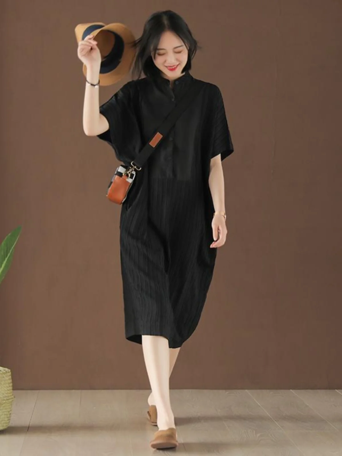 

Женская свободная рубашка-платье больших размеров в стиле ретро, модная повседневная летняя корейская модель с пэчворком, миди длины, на пуговицах, с принтом