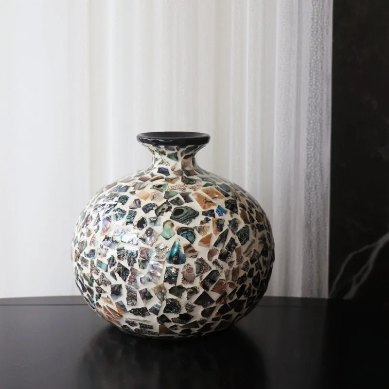 Natural shell vase ornament Nordic living room dried flower jewelry creative home homestay entrance desktop decoration