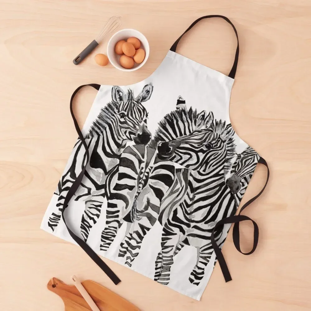 Zebra Butts Watercolor Apron Dress kitchen clothes for men kitchen utensil Apron