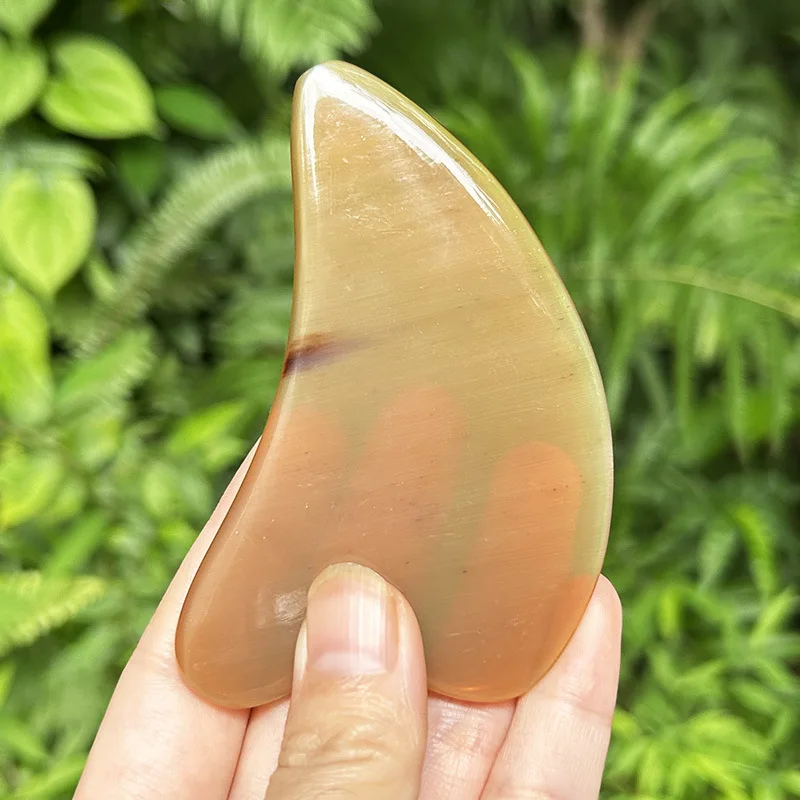 Natural White Horn Scrapping Plate Facial Special Gua Sha Scraping Massage Tool Muscle-Poking Stick Beauty Bar Eye Massage Unive