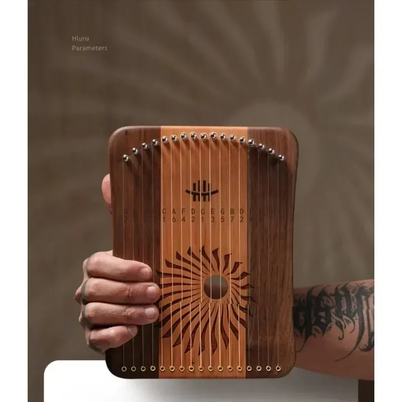 Portable Small Lyre Harp 17 Strings Fingerplay Finger Harps Beginner Harps Kalimba Professional Musical Instruments