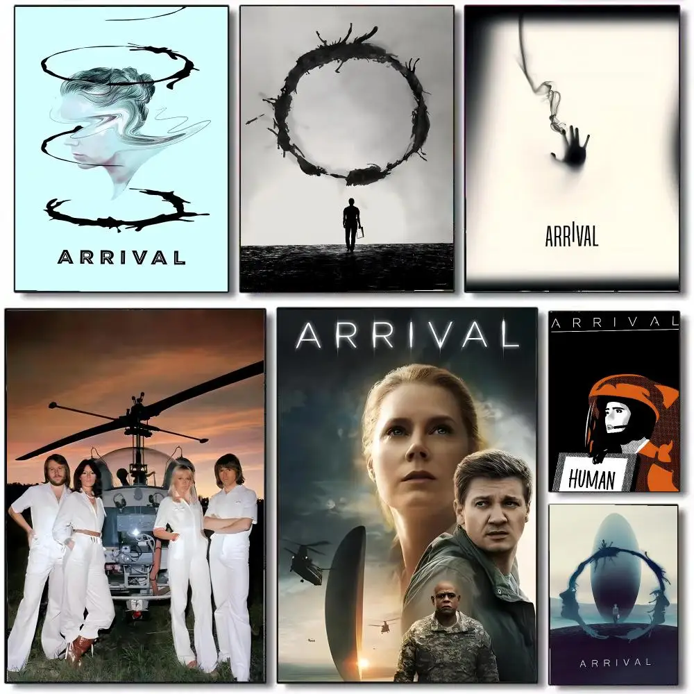 A-Arrival Science Fiction Movie Poster Wall Art Printed Decor Sticker Stylish Home Gift for Living Room Bedroom Corridor Cafe