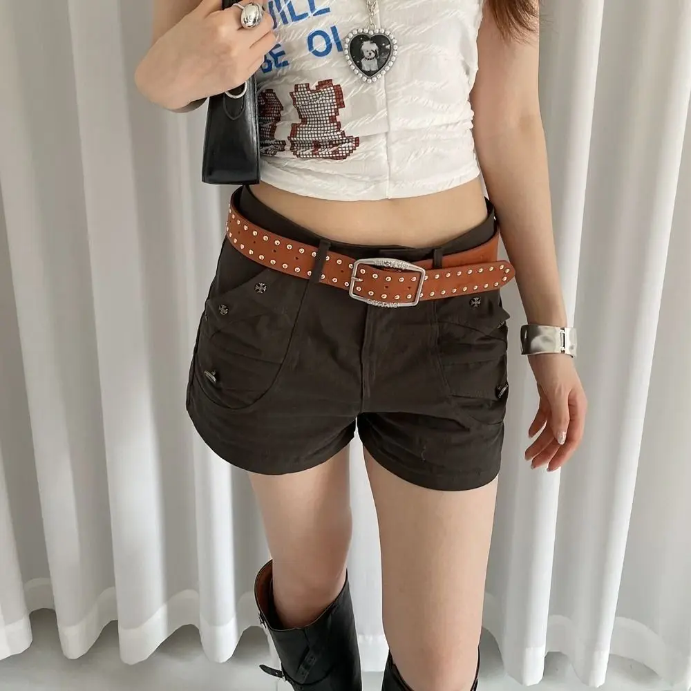

Fashion Designer Women's Belt Punk Style Gothic Rivet Waist Belt Y2k American Dress Jeans Belt Streetwear