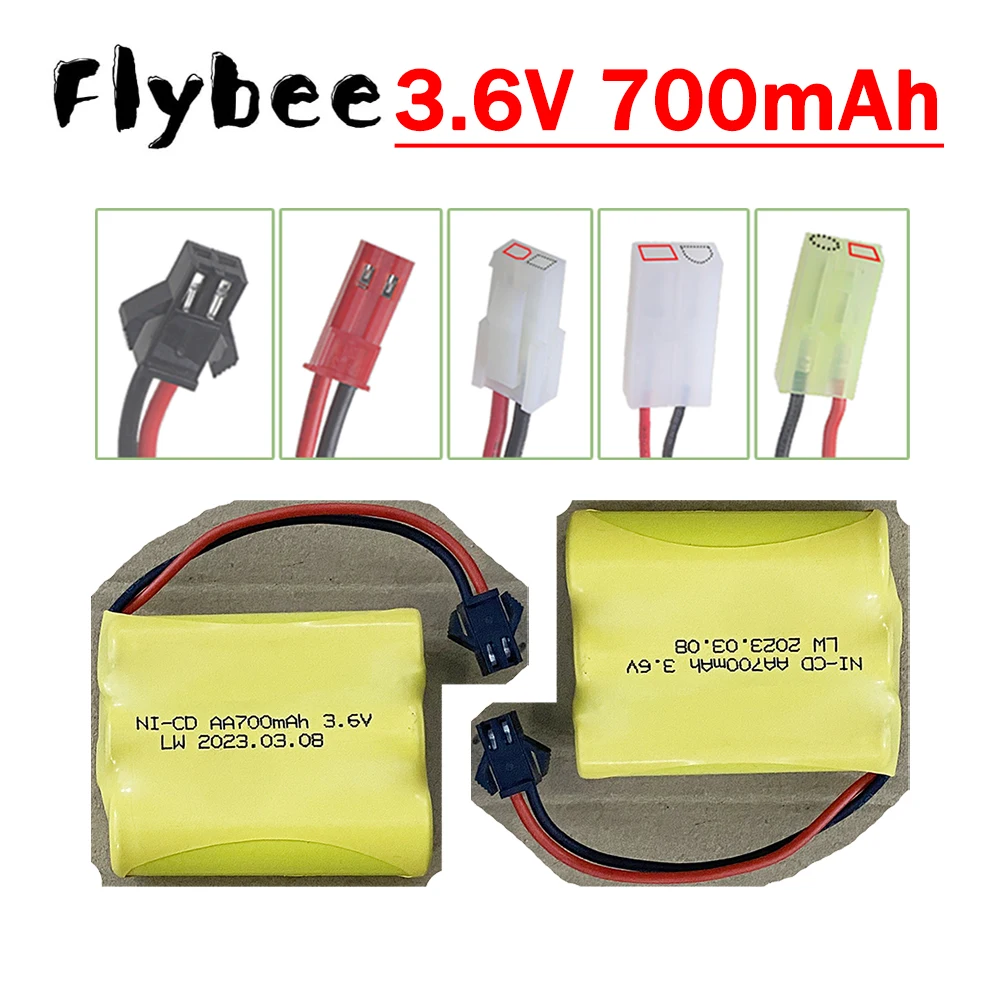 2Pcs Battery NiCD AA 3.6V 700mah Rechargeable Battery Pack For RC Toys Car Tanks Trucks Trains Boats RC Toys Model Batteries