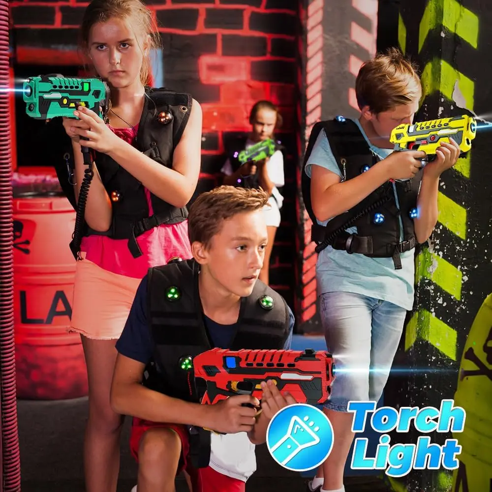 VATOS-Juego de pistola de batalla con etiqueta láser, pistolas de juguete eléctricas infrarrojas, pistola láser infrarroja para niños, juego de interior y exterior