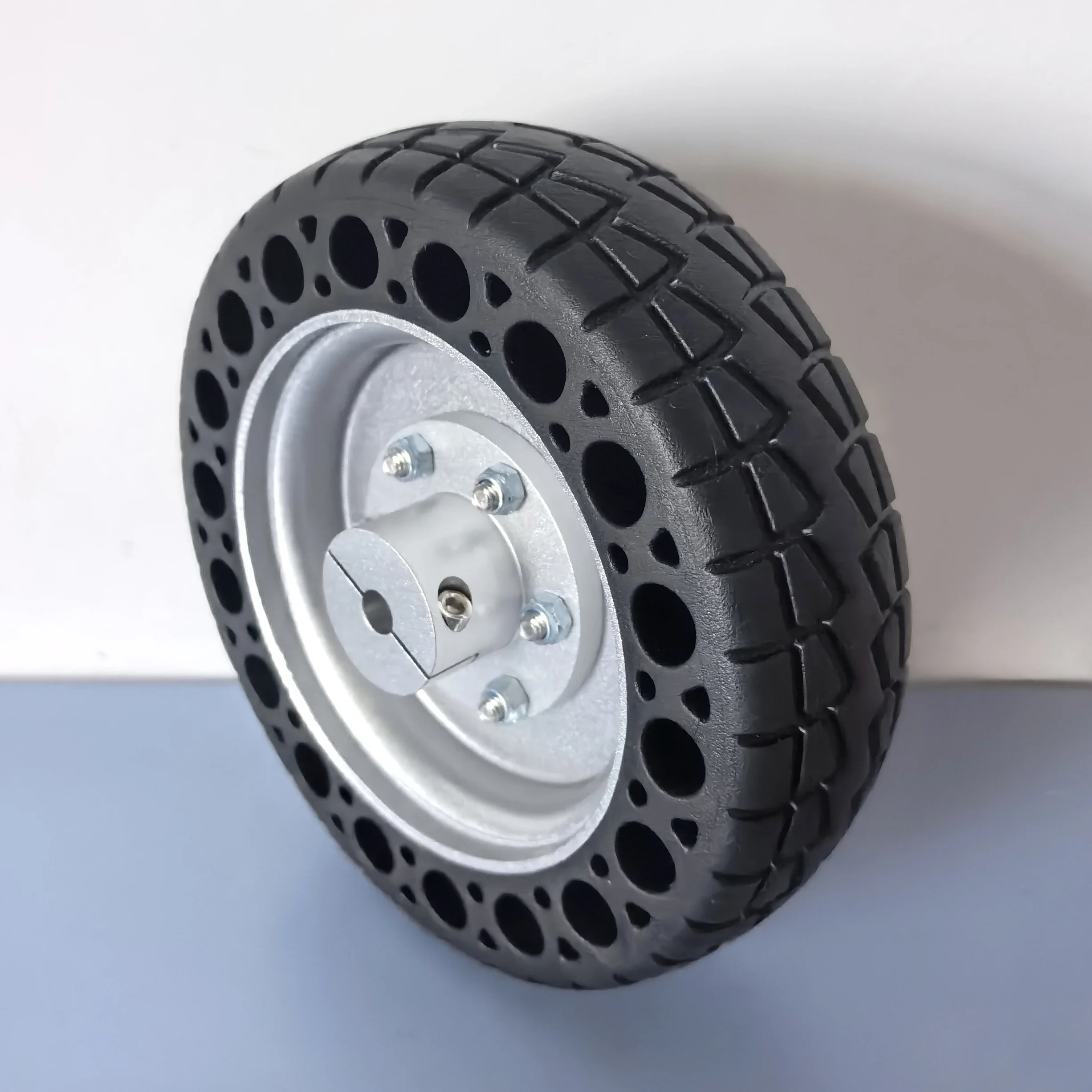 152mm 6-inch Driving Wheel With Keyway Hub AGV Tire No Inflation Diy Parts