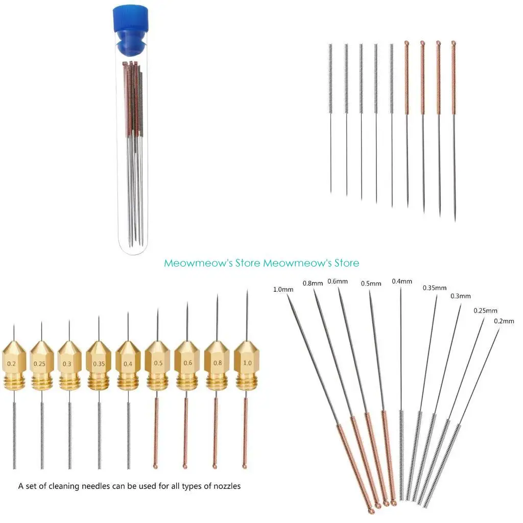 

W91A 3D Printer Nozzle Cleaning Tool 0.2mm-1mm Needles Filament Cleaner