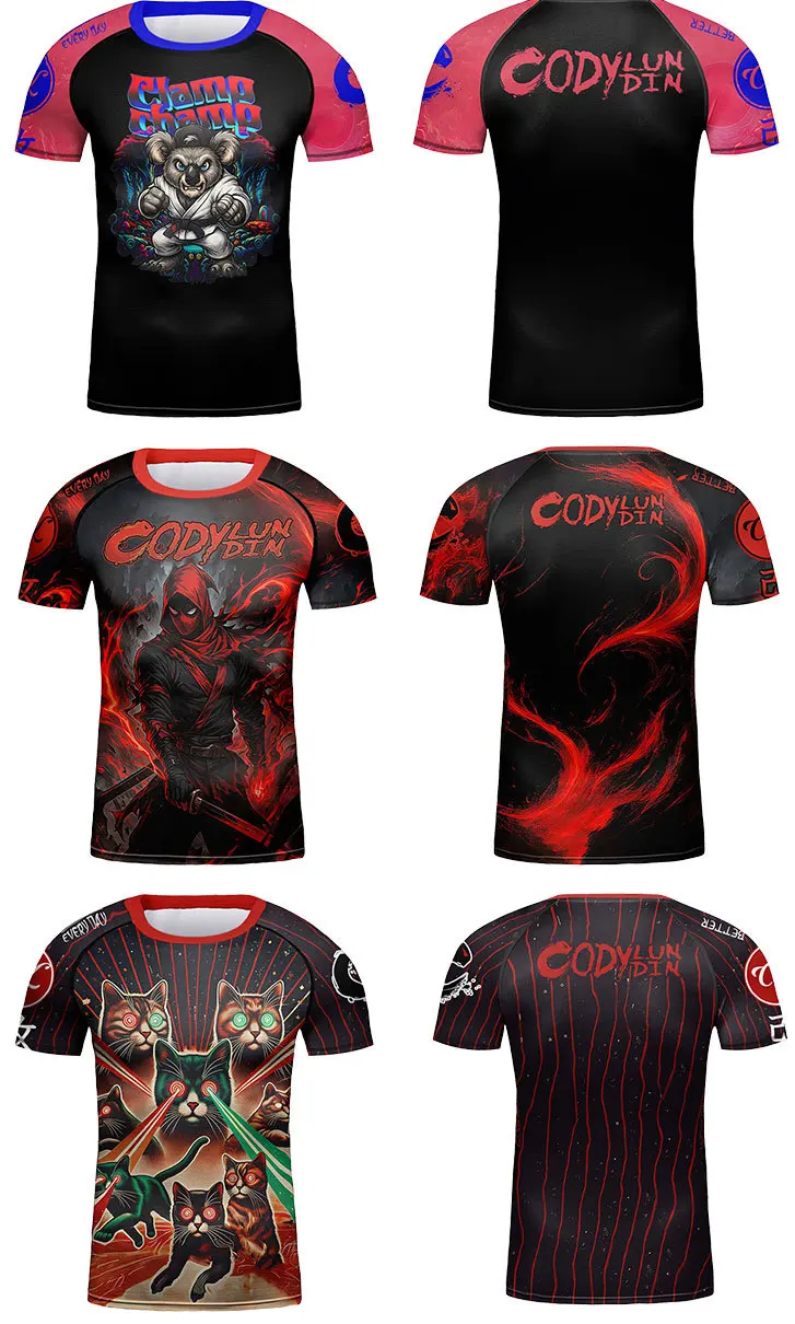 Kid's Shirt Jiu Jitsu MMA BJJ T-shirt Short Sleeve Quick Dry MMA Muay Boxing Sportswear Children Fitness Training Running Shirts