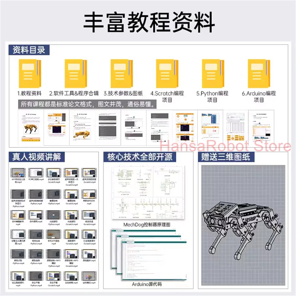 Cup AI Robot Dog mebchdog ، مجموعة روبوتات إلكترونية بصرية ذكية ، برمجة رسومية Python