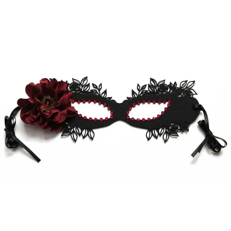 

N7YF Masquerade Mask with Halloween Party Mask Women Flower Half Face Mask