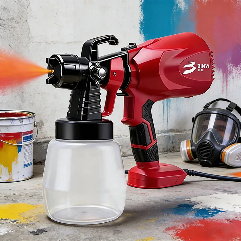 Electric Spray Gun Portable HVLP Automatical Cordless Paint Sprayer Furniture Steel Coating Airbrush For Makita