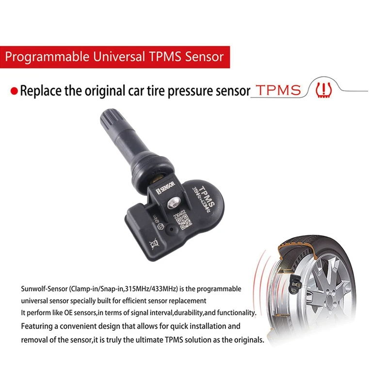 5X programowalny czujnik MX 315MHZ + 433Mhz 2In 1 czujnik ciśnienia w oponach Monitor systemu uniwersalne edytowalne narzędzie TPMS dla AUTEL