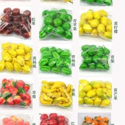 20Pcs Simulated Fruit Mini Small Fruit Model Simulated Fruit and Vegetable Set Fake Fruit Props Decorative Accessories