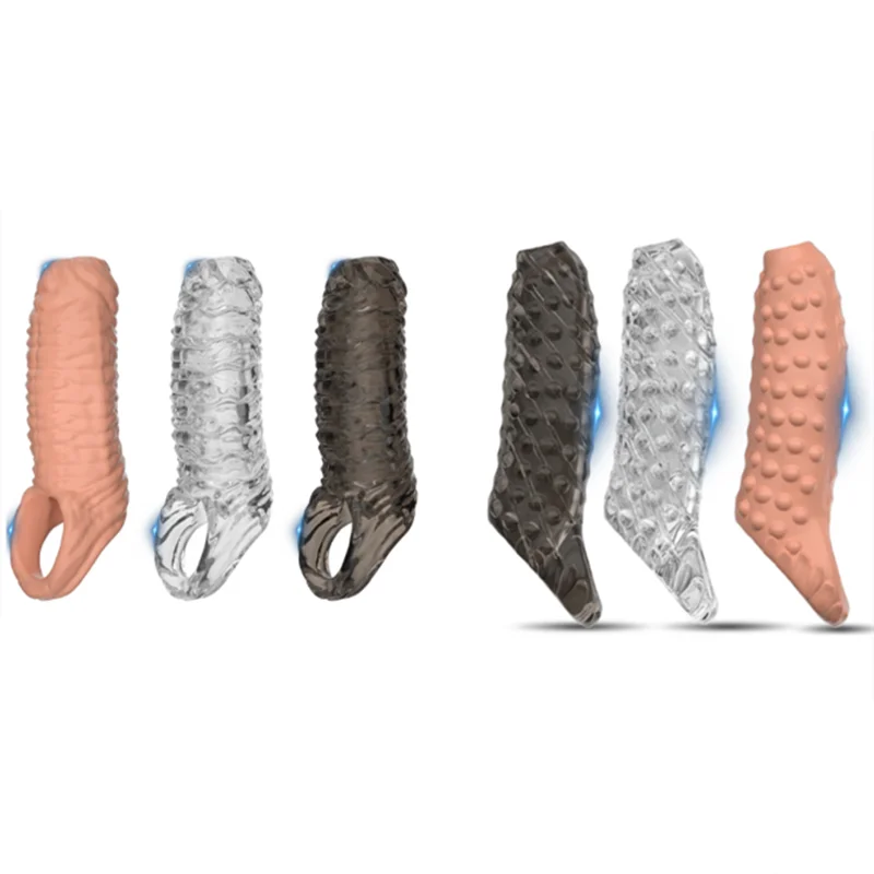 Male Penis Sleeve Reusable Sex Toys for Men Ejaculation Delay Soft TPE Cock Ring Adult Products Couples Flirting Adult Games