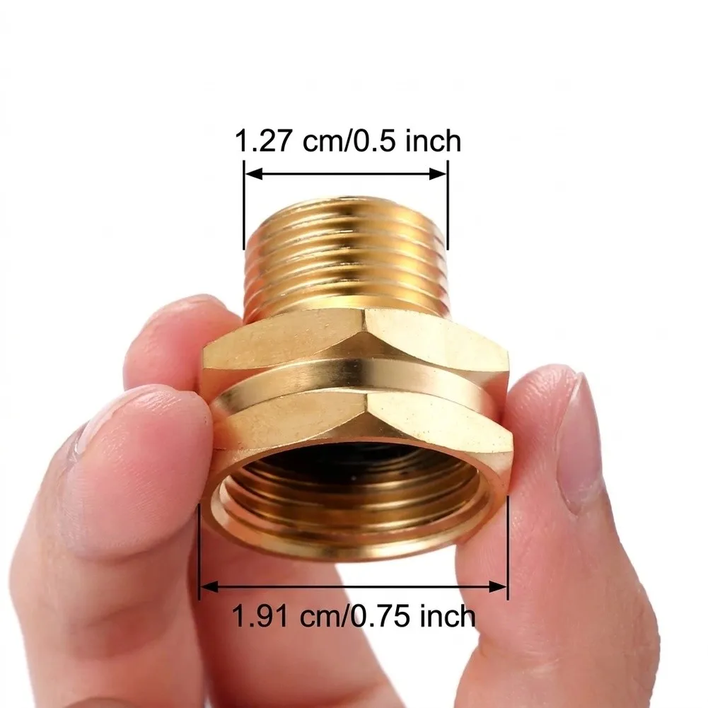 Brass Connector 3/4 GHT Female 1/2 NPT Male Threads For Use Rainwater Collection Distribution Systems Pools Spas Tool