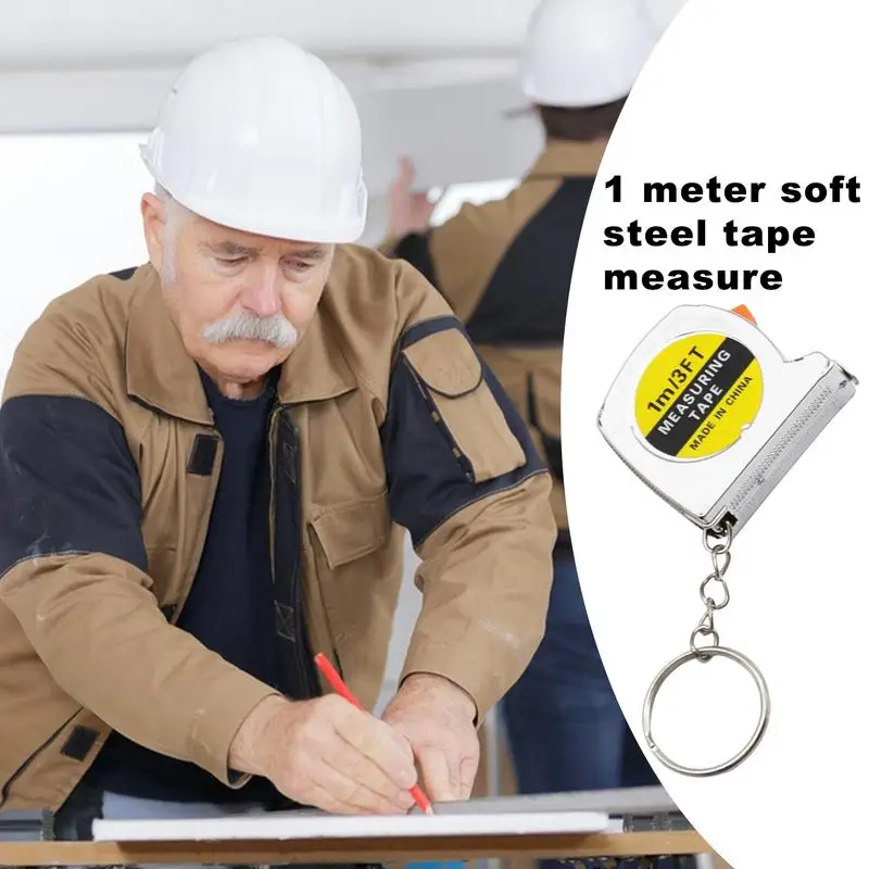 Measuring Tape Mini 3FT Steel Measuring Tape Chain Easy To Read Fractions Quick Lock Measurement Tape For Designer Decorator