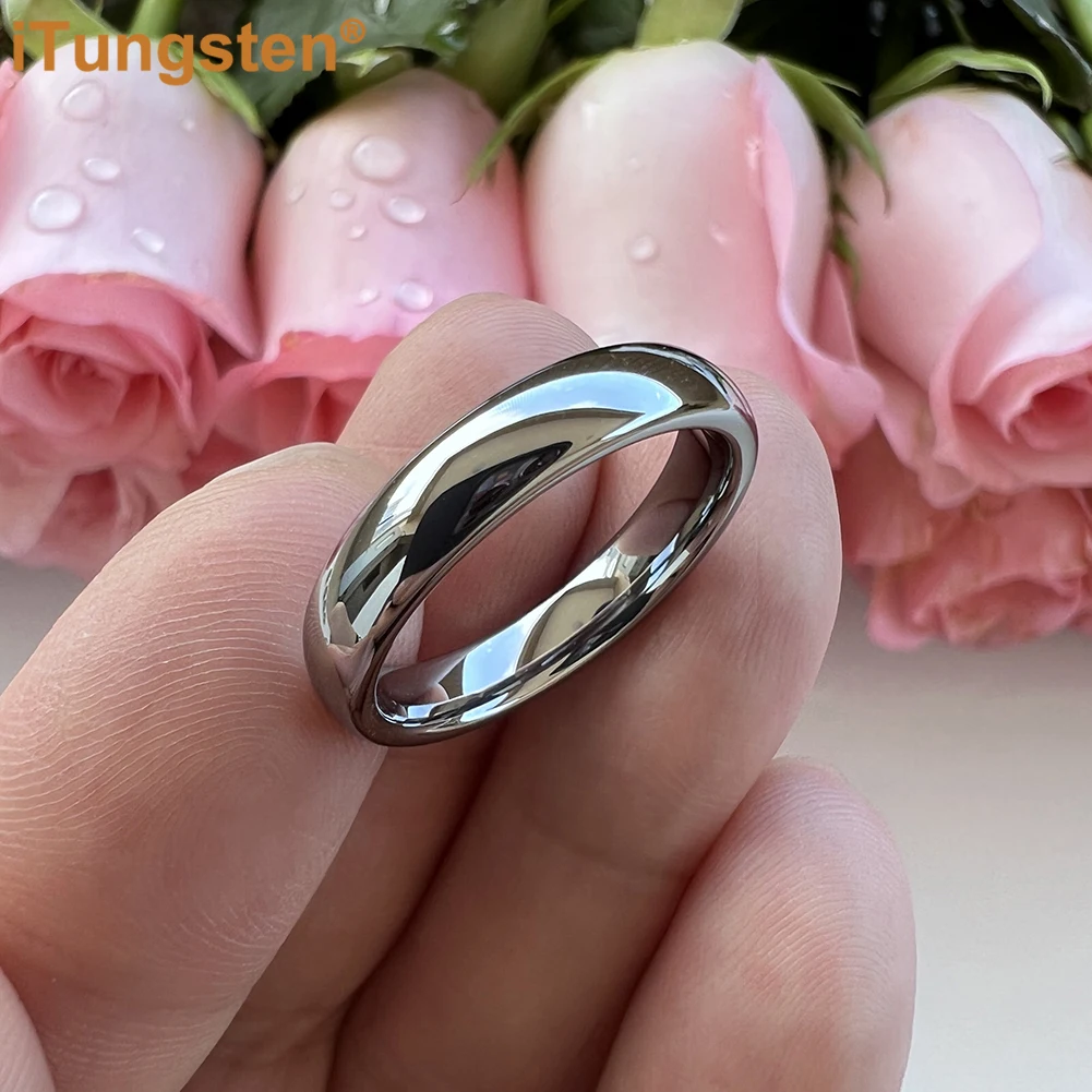 iTungsten 2mm 4mm 6mm 8mm 10mm Tungsten Carbide Finger Ring Men Women Couple Engagement Wedding Band Trendy Jewelry Confirm Fit