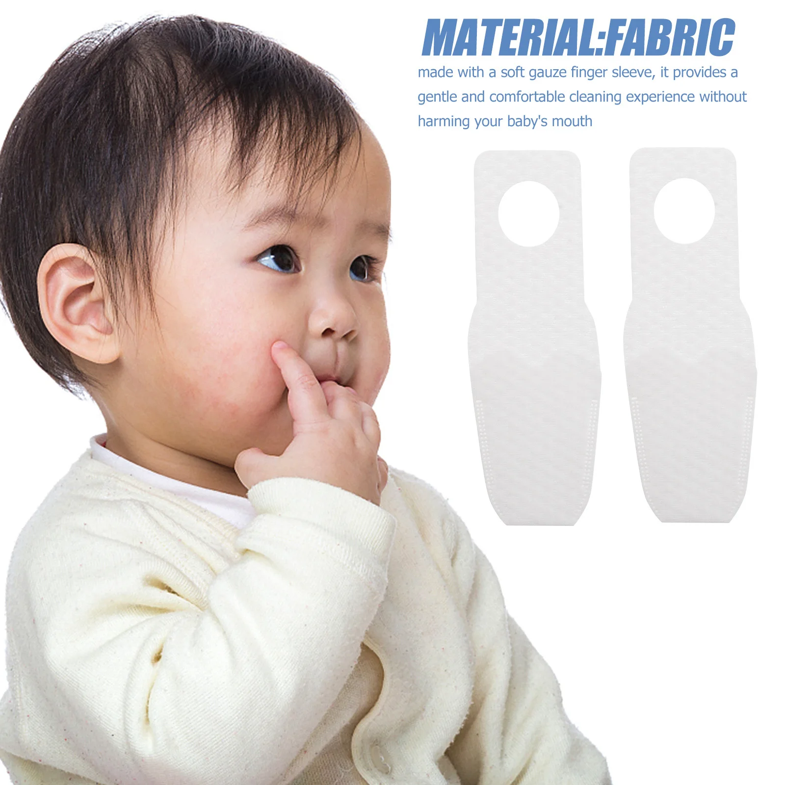 32 قطعة منظف فم الطفل لينة الشاش إصبع فرشاة الأسنان الرضع الفم تنظيف الوليد المحمولة فرشاة الفم