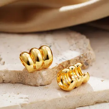 全新潮流三層幾何圓耳夾,無需耳洞,女士假耳骨耳夾飾品 8 最佳銷售 氣袖 - №3