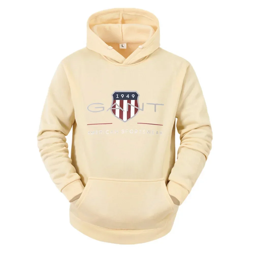 2025 Sudadera con capucha de Color sólido para hombre, sudadera cálida para hombre, moda urbana, informal, holgada, fresca, Sa 1949, jersey estampado, Sudadera con capucha de marca
