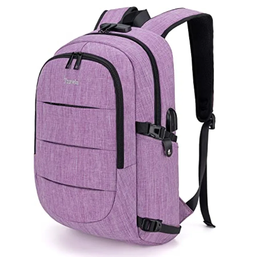 Travel Laptop Backpack Water Resistant Anti-Theft Bag with Giant Tumbler Holder Pocket and Lock 15.6 Inch Computer Business Bac