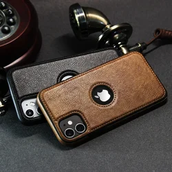 Ultra Thin Slim Business Leather Cover For iPhone 17 Air 16E 16 15 14 12 Pro Max 13 Mini Shockproof Phone Case